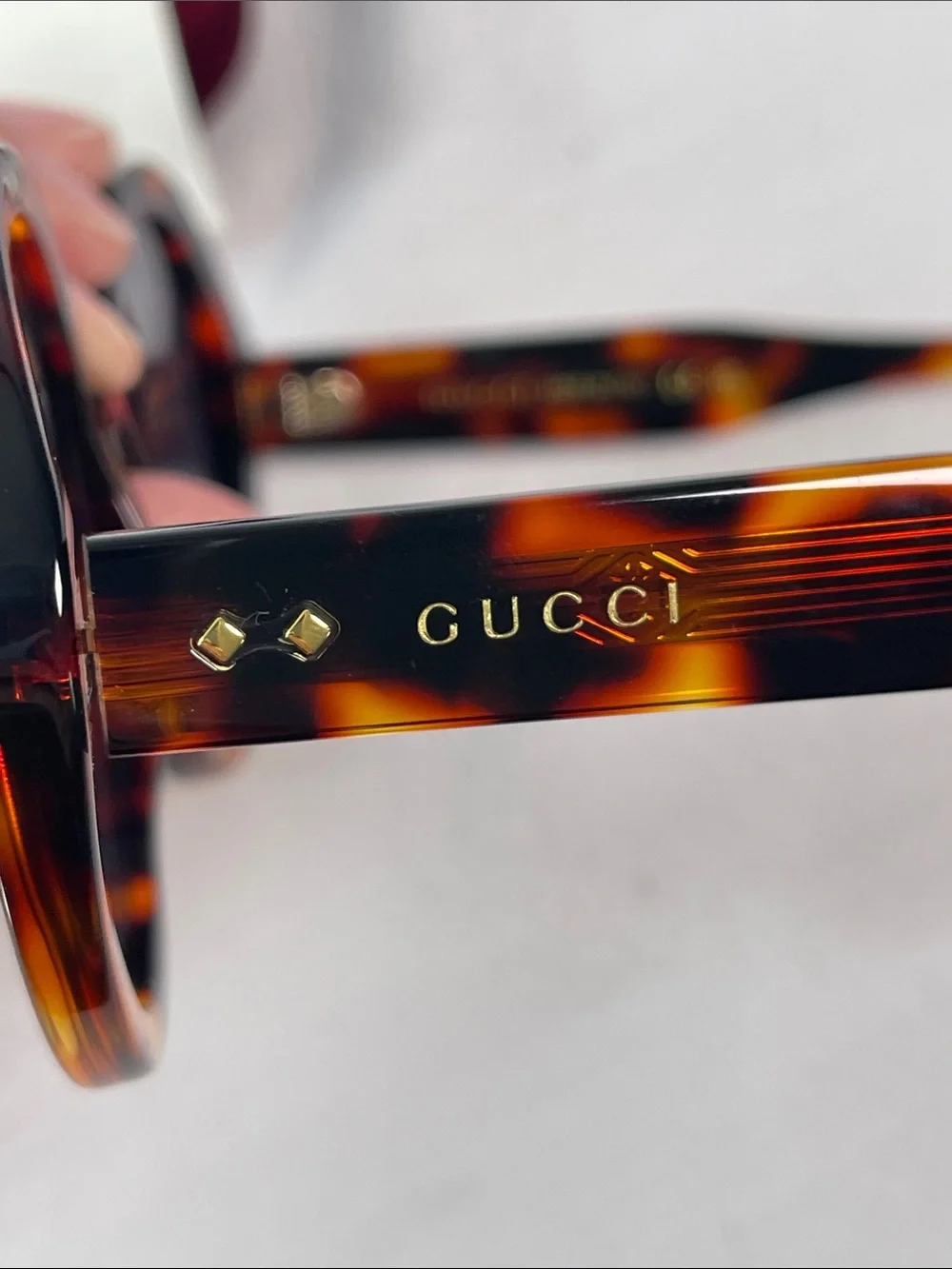 Gucci GG1081S 002 Round Oversized Tortoise Shell Sunglasses